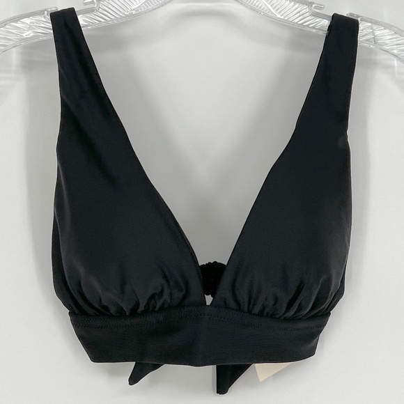 aerie Other - Aerie Women's Triangle Bikini Swim Top Size M Black Tie Back Banded Padded